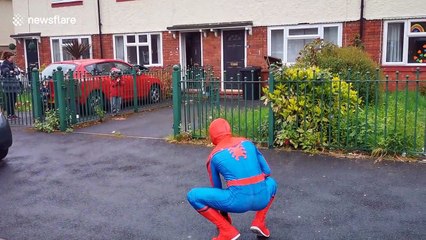 Superhero brings smiles to children across Leeds during coronavirus lockdown