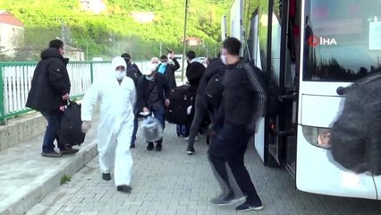 Rusya'dan tahliye edilen 129 Türk vatandaşı Giresun'da karantinaya alındı