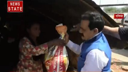 Coronavirus : दतिया पहुंचे नरोत्तम मिश्रा, कहा- हम लोगों के घर पहुंचाएंगे सामग्री