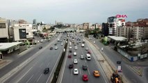 İSTANBUL-ANADOLU YAKASI'NDA YOĞUN TRAFİK HAVADAN GÖRÜNTÜLENDİ