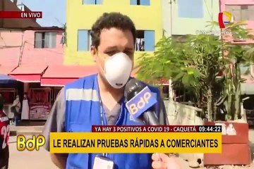 EsSalud realiza prueba rápida a los comerciantes del mercado de Caqueta