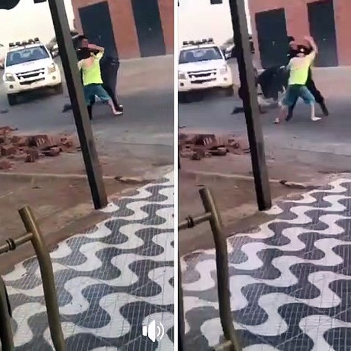 Policías agarraron a golpes a hombres por no cumplir la cuarentena 