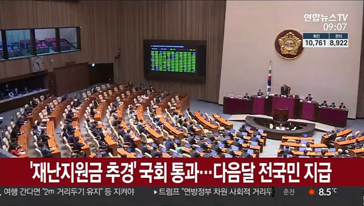 '재난지원금 추경' 국회 통과…다음 달 전 국민 지급
