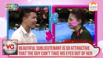 BEAUTIFUL SUBLIEUTENANT IS SO ATTRACTIVE THAT THE GUY CAN'T TAKE HIS EYES OUT OF HER