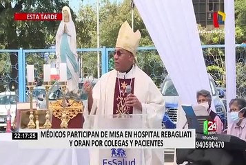 Covid- 19: Médicos participan de misa en Hospital Rebagliati y oran por la salud de pacientes