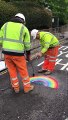 NHS road markings tribute