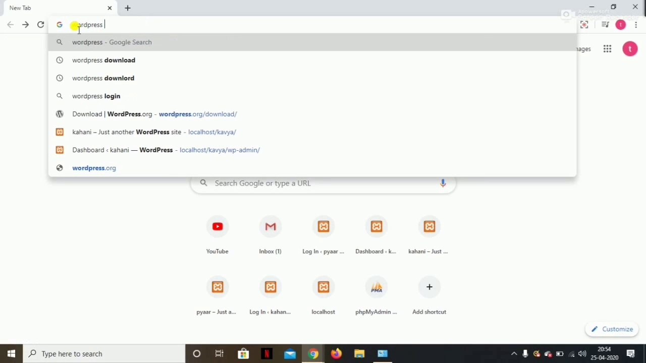 How to install WordPress in windows 10