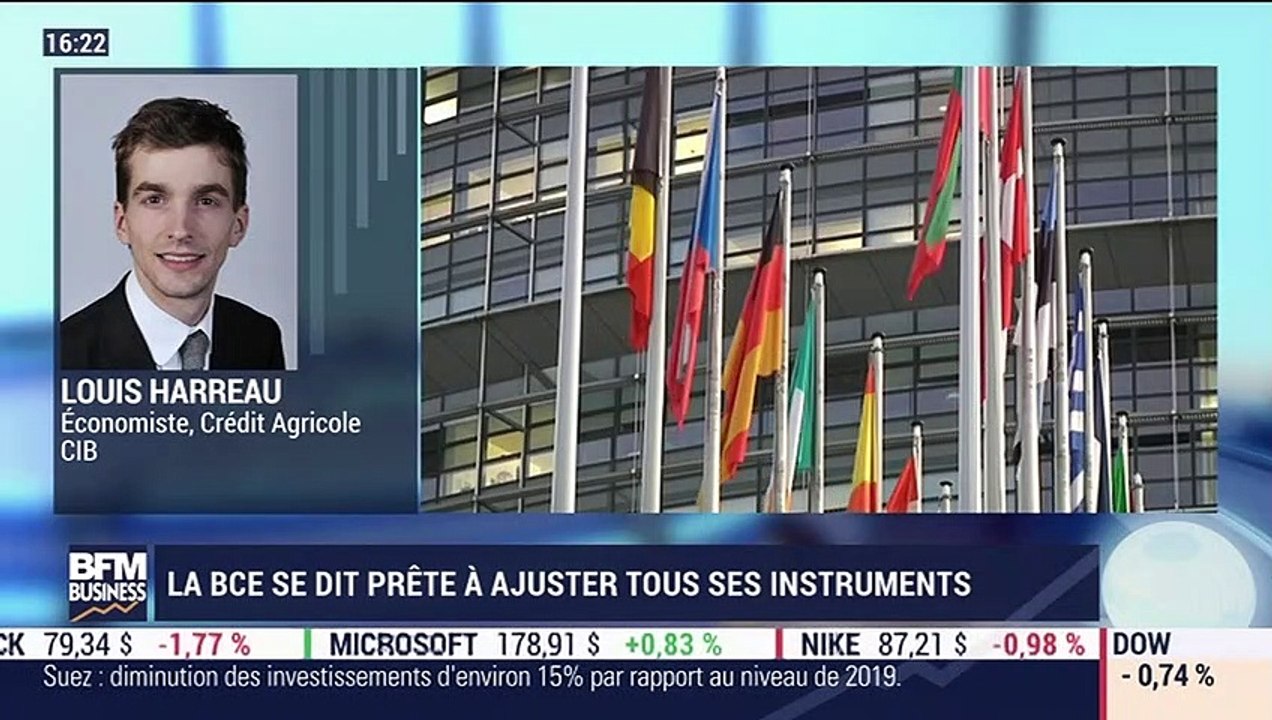 Louis Harreau (Crédit Agricole CIB) : la BCE maintient son taux directeur inchangé et se dit prête à accroître ses rachats de dette - 30/04