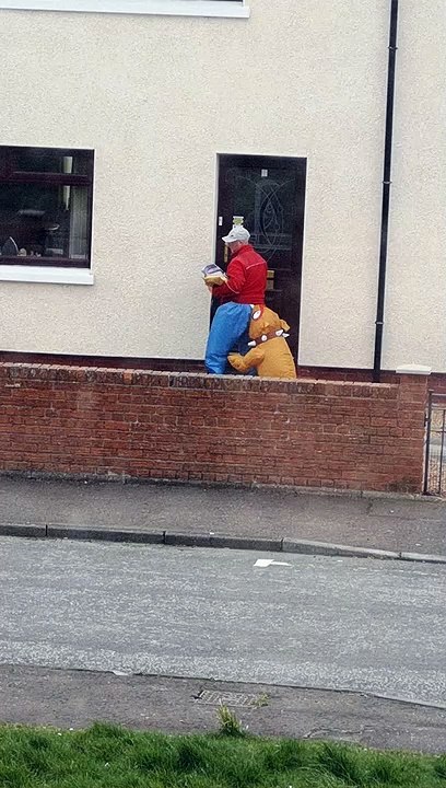 Postman Brightens the Mood with Silly Costume