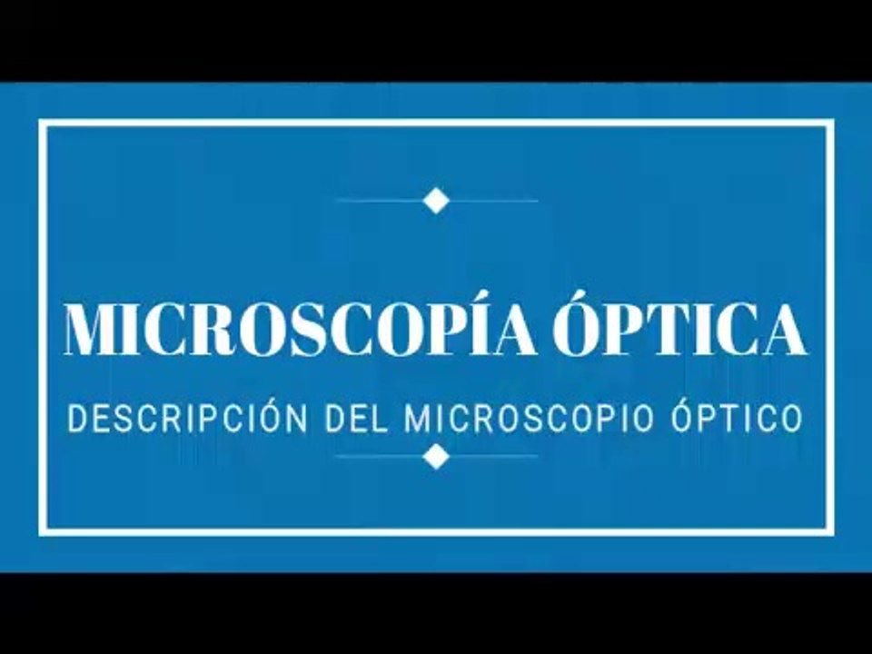 MICROSCOPÍA ÓPTICA · Descripción del microscopio óptico