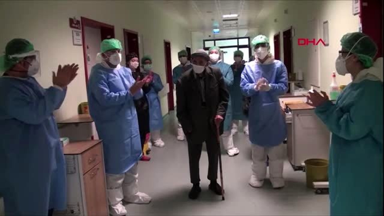 101 yaşındaki kişi, koronavirüsü yenip alkışlarla taburcu oldu