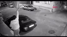 İzmir'de çarşaf hırsızlığı güvenlik kamerasında