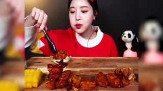 Chicken MUKBANG ASMR - 푸라닭 신메뉴 순살 더 차이나 먹방 빅치즈스틱에 블랙치즈볼까지 리얼사운드