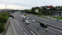 İSTANBUL-15 TEMMUZ ŞEHİTLER KÖPRÜSÜ'NDEKİ DENETİMLER HAVADAN GÖRÜNTÜLENDİ