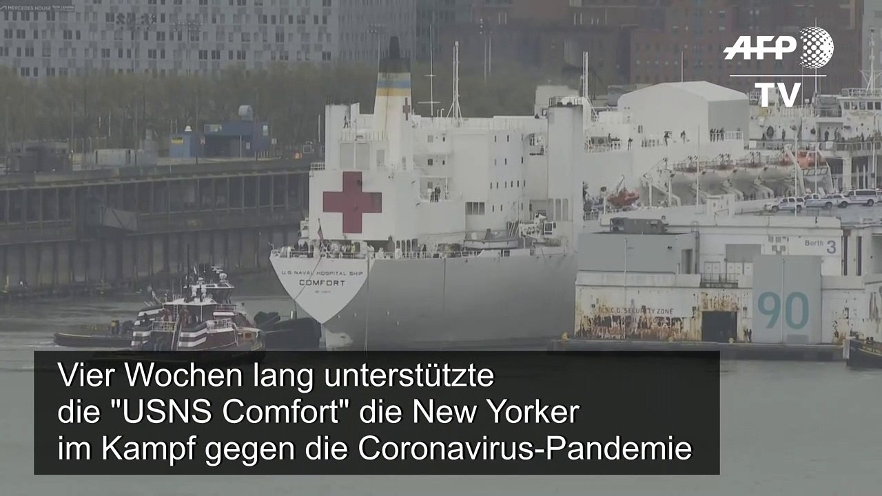 US-Krankenhausschiff 'USNS Comfort' verlässt New York
