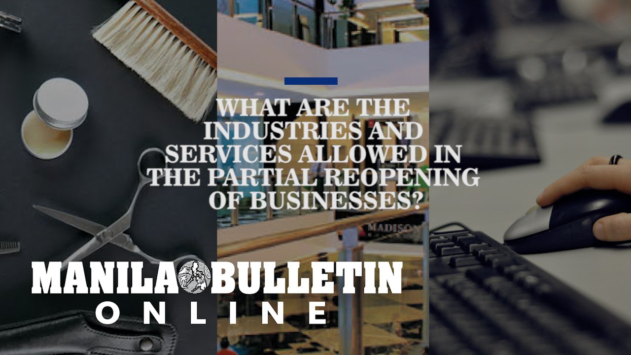 What are the industries and services allowed in the partial reopening of businesses?