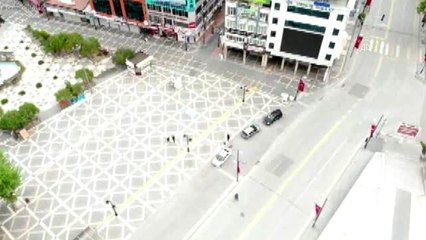 Sokağa çıkma kısıtlaması drone ile denetlendi