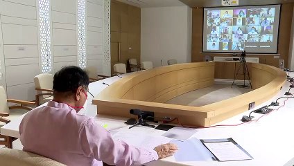 VIJAY RUPANI MEETING USING VIDEO CONFERENCE WITH PANCHMAHAL SARPANCH IN LOCKDOWN