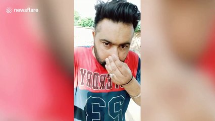 This North Indian man can squirt WATER out of his eyes