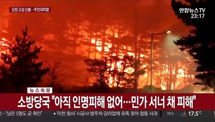 강원 고성 산불 강풍 타고 확산…주민 대피령