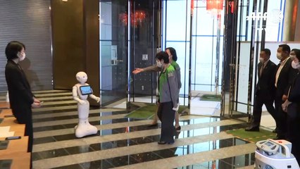 Robot welcome at Tokyo quarantine hotel