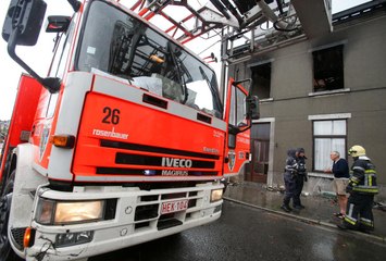 Manifestation de soutien des pompiers à Florennes