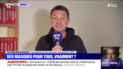 Olivier Besancenot (NPA): "Je ne supporte pas qu'on puisse faire des marges sur le prix des masques"