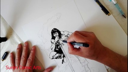 Drawing Conan The Barbarian (Par 3 of 6) | コナンを描きました ( 3/6) | #surencomicarts
