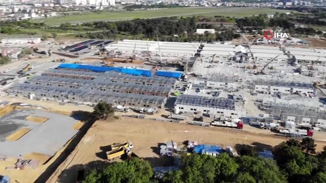 Sancaktepe'deki pandemi hastanesi inşaatında sona yaklaşıldı