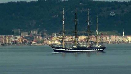 Dünyanın ikinci büyük yelkenli eğitim gemisi Çanakkale Boğazı'ndan geçti