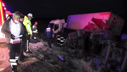 Konya'da iki TIR çarpıştı: 1 ölü, 1 yaralı