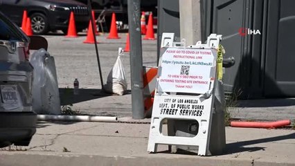 - Los Angelas'ta isteyen herkes korona testi yaptırabiliyor- Los Angeles'ta kilometrelerce test...