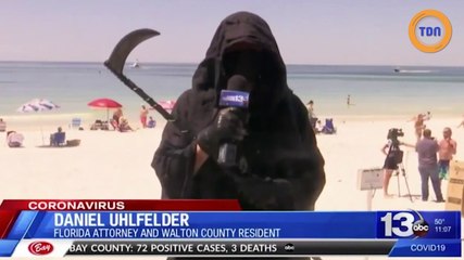 Un avocat déguisé en Grande Faucheuse terrorise les plagistes  !