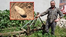 Tarla sürerken 40 yıllık top mermisi bulan çiftçi: Patlayacak diye çok korktum