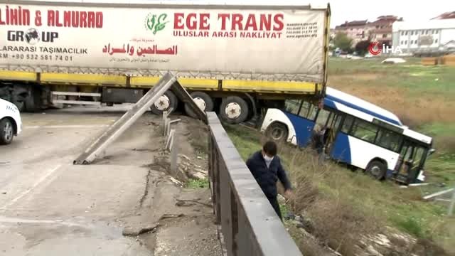 Ankara-Konya yolu üzerinde tır ve EGO otobüsü kaza yaptı...Kazada çok sayıda yaralı var