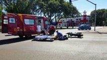Motociclista fica ferido em acidente na Avenida Brasil