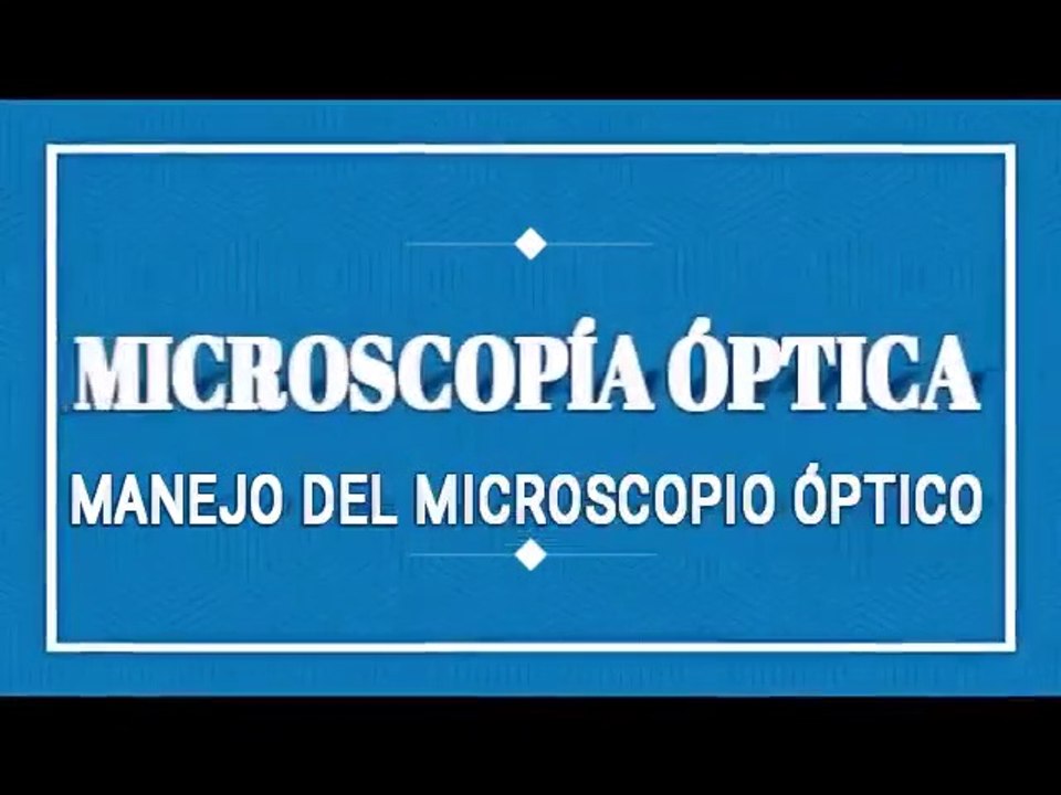MICROSCOPÍA ÓPTICA · Manejo del microscopio óptico