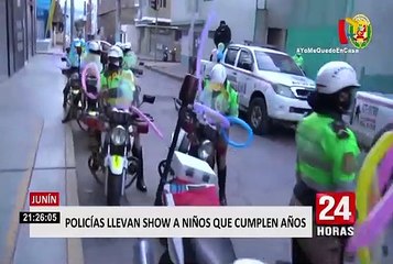 [VÍDEO] Junín: Policías llevan show infantil a niños por sus cumpleaños
