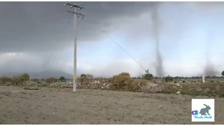 Tornado en San Nicolás Buenos Aires Puebla|Insólito  5 torbellinos se forman será una señal apocalíptica