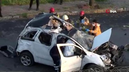 TEM'de bariyerleri aşan araç yan yola savruldu: 1 ölü 1 ağır yaralı