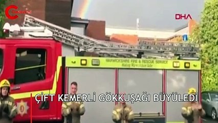 İngiltere'de çift kemerli gökkuşağı görenleri büyüledi