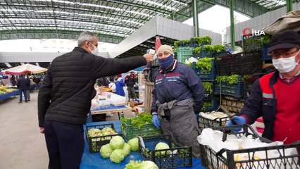 Isparta’da ilk kez kurulan pazarda fiyat denetimi yapıldı, esnafın ateşi ölçüldü