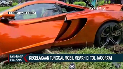 Kecelakaan Tunggal Supercar McLaren di Tol Jagorawi