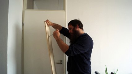 Left hand human nail gun training with a big nail