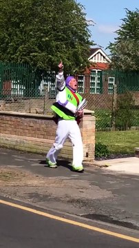 Doncaster postman David Evans delivering the mail in fancy dress