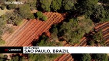 حفر هزاران گور در سائو‌ پائولوی برزیل و اشک و آه بازماندگان قربانیان کرونا