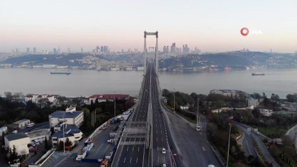 Sokağa Çıkma Kısıtlaması Nedeniyle 15 Temmuz Şehitler Köprüsü Boş Kaldı