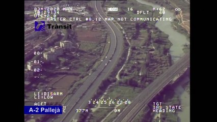 Autopista vacía este domingo en Barcelona