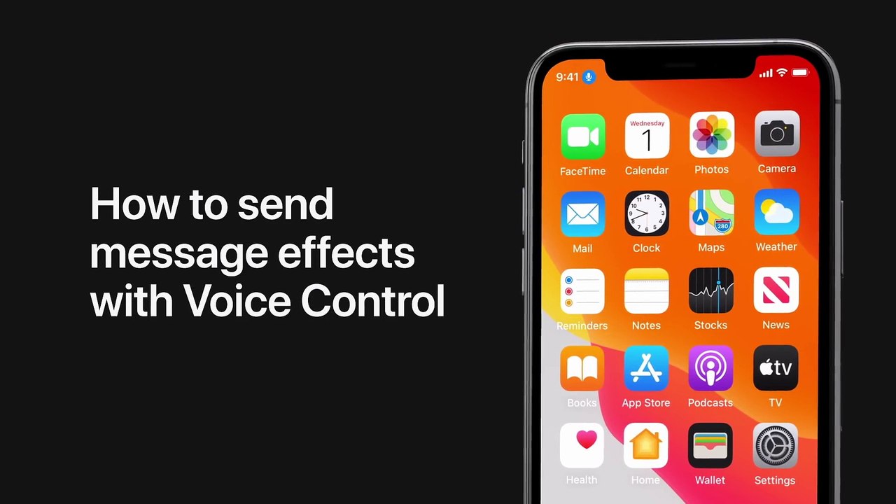 Comment envoyer des effets de message avec la commande vocale - Apple Support