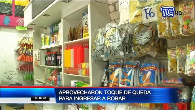 Delincuentes aprovecharon el toque de queda para robar en local de Guayaquil